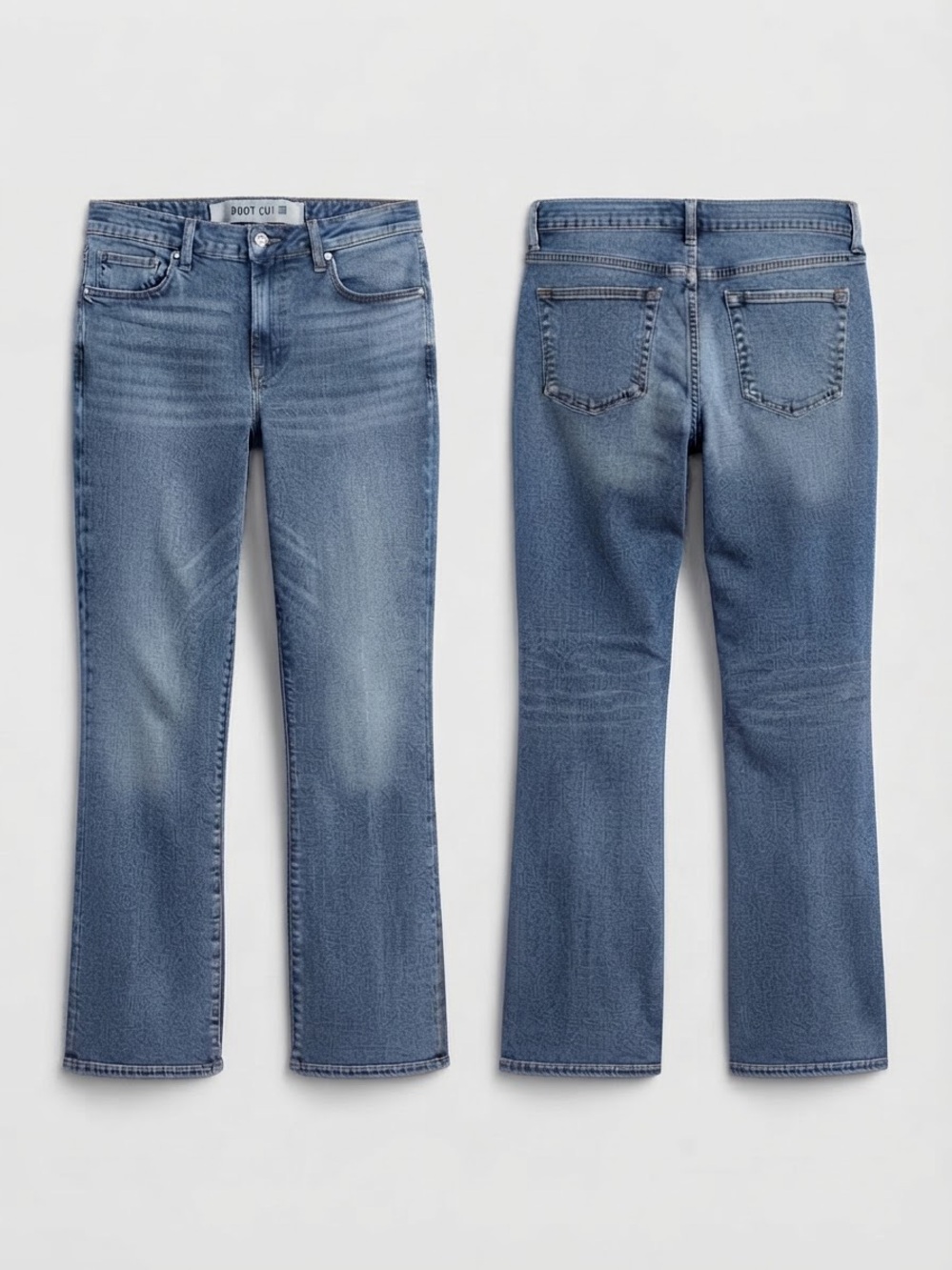 GAP Mid Rise Stretch Bootcut Jeans Medium Wash Long Inseam (Size 12)